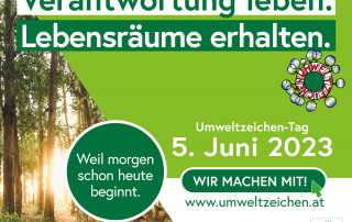 Werbeplakat zum Umweltzeichen-Tag 2023 am 5. Juni.