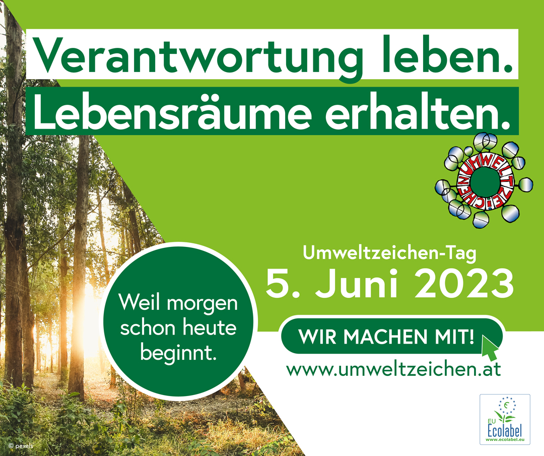 Werbeplakat zum Umweltzeichen-Tag 2023 am 5. Juni.